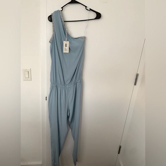 Ramy Brook lulu embellished silk blend jumpsuit in blue NWT - Picture 6 of 9